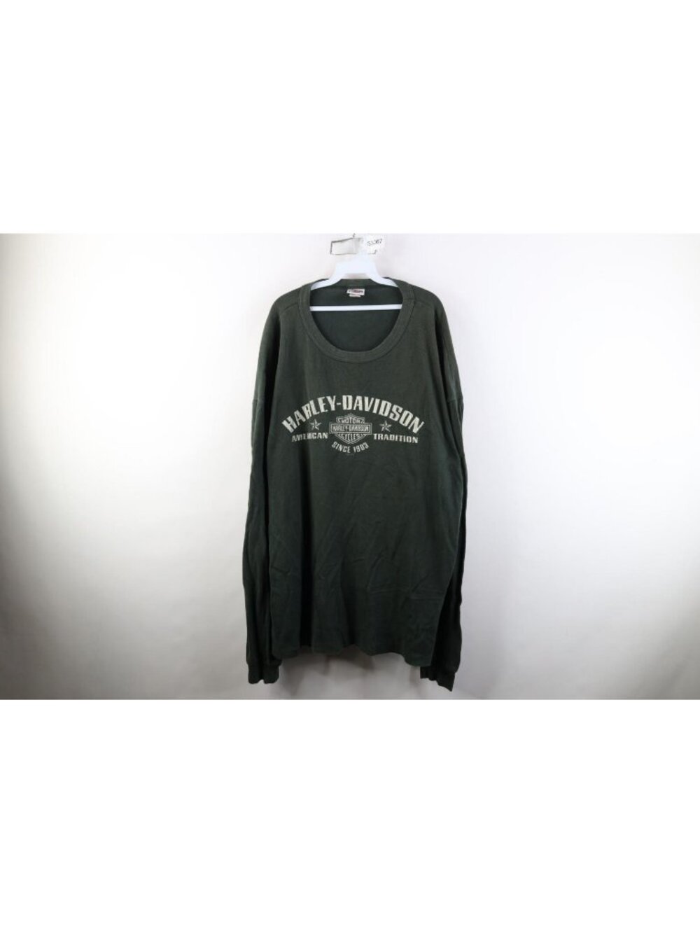 Vtg Harley Davidson Mens 3XL Faded Thermal Waffle Knit Long Sleeve T-Shirt USA